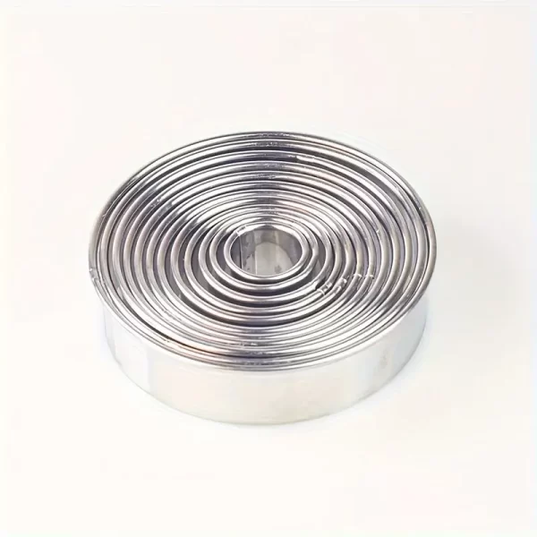 Set 12 pz Cortadores de Galleta Circulares Acero Inox