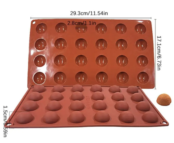 Molde Silicón Esferas 2.5 cm Diámetro silicon grueso - 24 cav