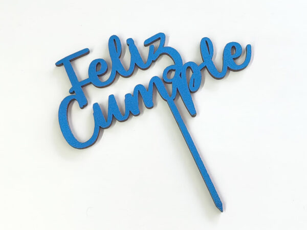 Letrero mini para pastel Feliz cumpleaños Azul Mod. No. 5