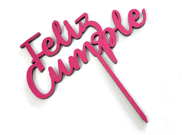 Letrero mini para pastel Feliz cumpleaños Rosa Mod. No. 5
