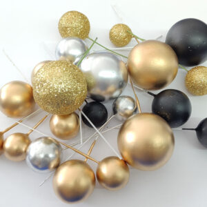 Esferas decorativas Colores Mix Negro Dorado