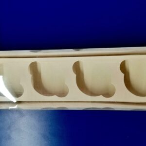 Caja acetato  base cartón 4 cav larga 32.5 x 9.50 x 9 cm