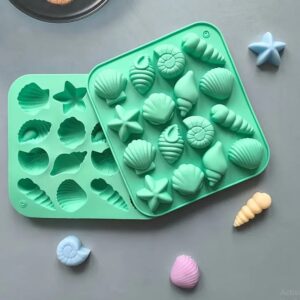 molde concha 12 cavidades color verde