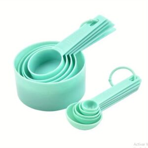 set de taza medidora  + cuchara verde claro