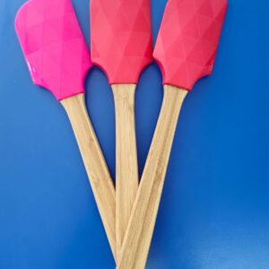 Espátula de Silicón Roja o rosa o verde limon con detalle diamante