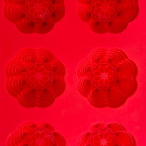 Molde Silicón para postres 6 cavidades color rojo
