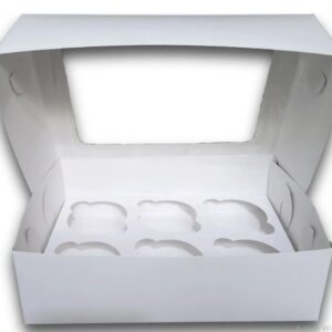 Caja Cupcake Acetato con Base Cartón 6 cav 24x16x8cm
