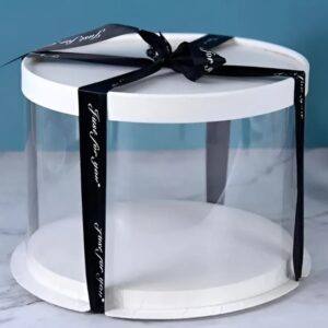 Caja Pastel Acetato Circular 22 x 16 cm