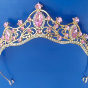 Tiara de Metal con Brillos, media luna, tamaño mediana